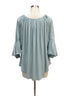 Sundance · 100% Rayon Peasant Top With Smocked Cuffs · Small · Aqua