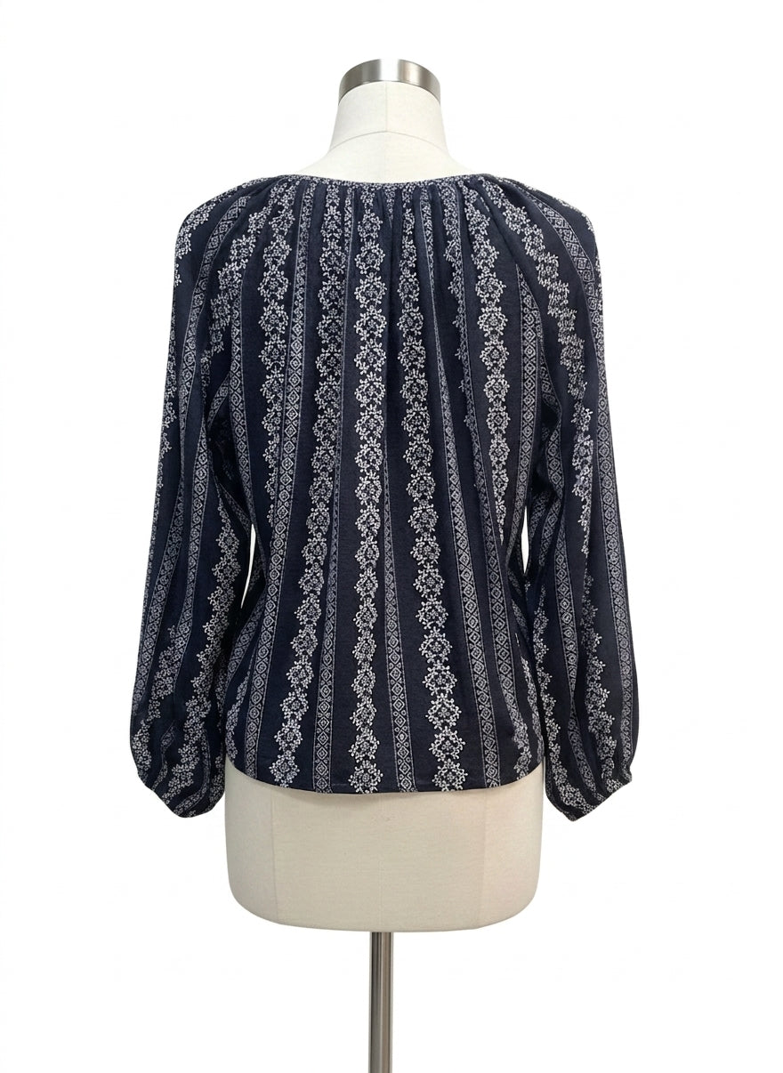 Holding Horses · Peasant Top · XSmall · Navy
