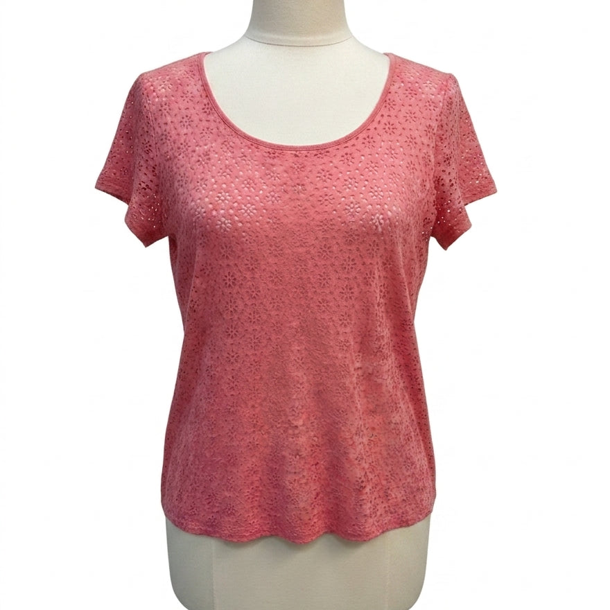 Ann Taylor · Laser cut out · Medium · Coral