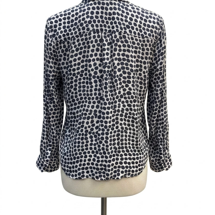 Charter Club · Shirt · XLarge · White/Navy Polka Dot