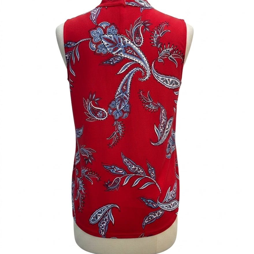 Liz Claiborne · Liberty Paisley Print Sleeveless Top · 1X · Red Paisley
