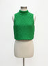 Anthropologie · Blue Tassel Sleeveless Mock Neck Cropped Top · Small · Green