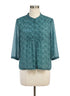 Liz Claiborne · Mesh Fabric Overlay Pleated · Large · TurqNavy
