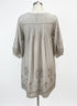 Anthropologie · Blue Tassel GrayTurq Embroidered Dress · Small · Beige Moss