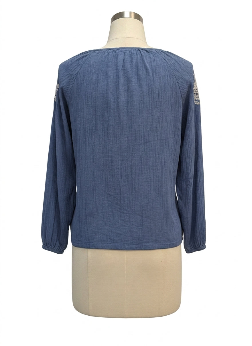 Talbots · Boho Chic Top · Small · Blue