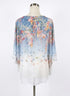TCR · Charming Art Sleeveless Top with Sheer Topper · Large · Blue Floral