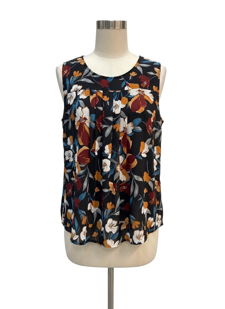 Timeson · Sleeveless Top · 1X · BlackFloral