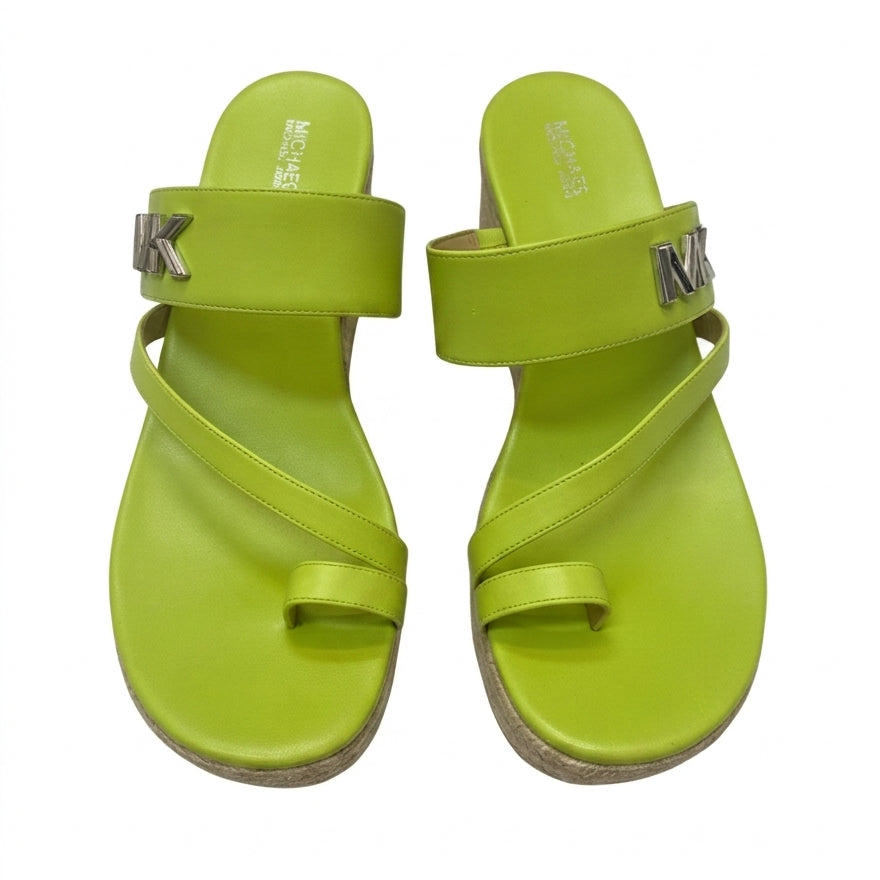 Michael Kors · Jilly mid wedge espadrille · 9 · Chartreuse