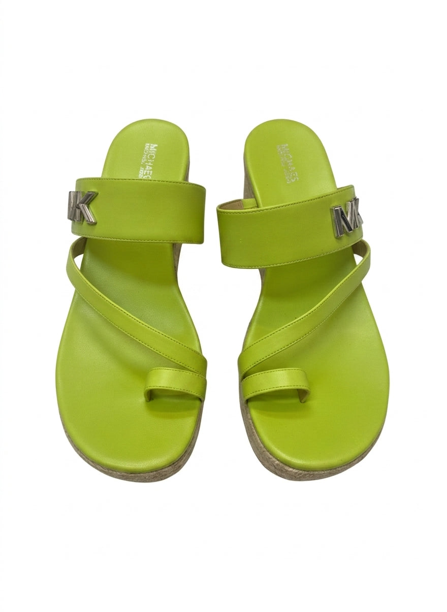 Michael Kors · Jilly mid wedge espadrille · 9 · Chartreuse