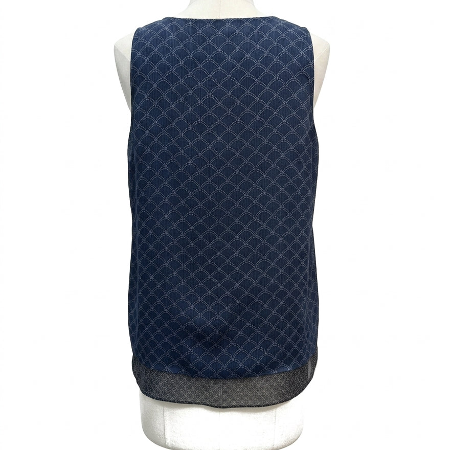 CAbi · CAbi 3783 Scalloped Top · Medium · NavyWhite