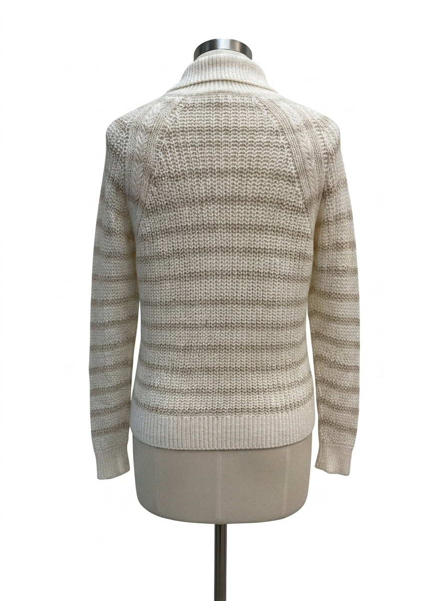 Garnet Hill · Button Up Cardigan · Small · Cream Beige