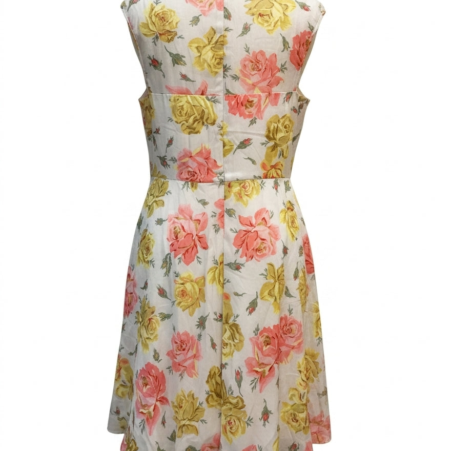 Betsey Johnson · Floral Print with Mesh Detail · 8 · Cream Floral