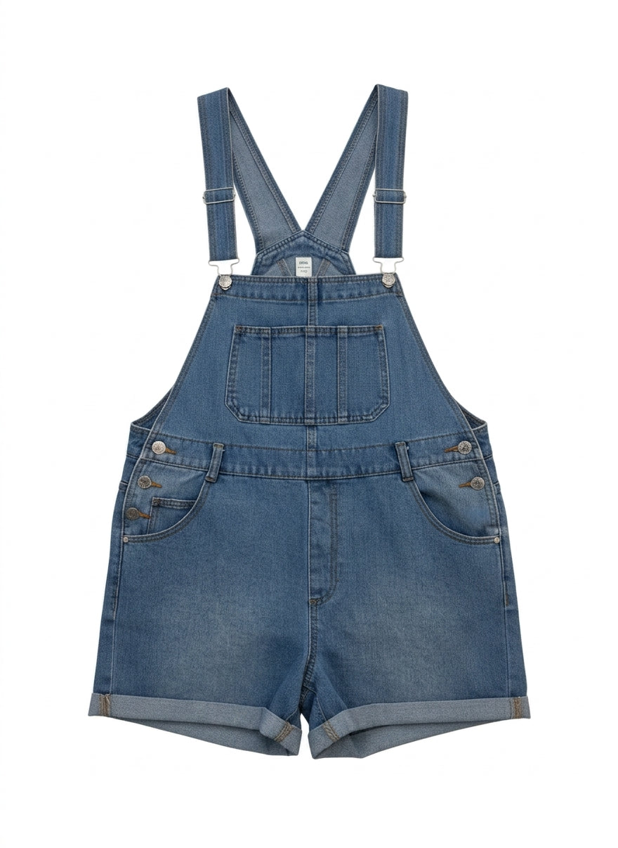 FashionOveralls · Shortie Overalls · Medium · Blue