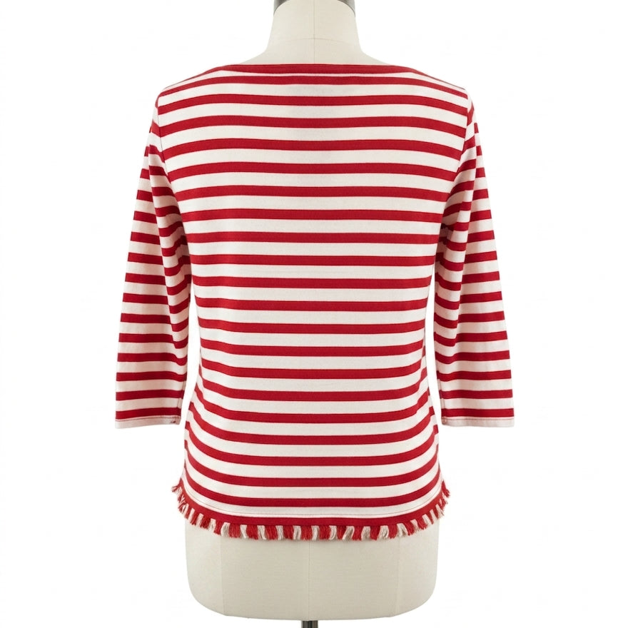 Talbots · Fringe Detail · Medium Petite · RedWhite Striped