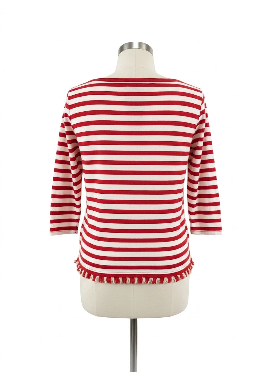Talbots · Fringe Detail · Medium Petite · RedWhite Striped
