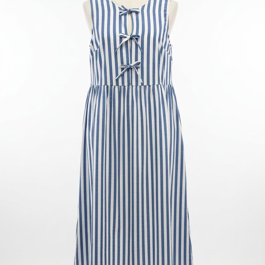 Joie · Sleeveless Dress · Large · Blue and White
