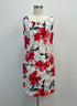 Perceptions · Sleeveless Dress · 6 · White, Red Floral Print
