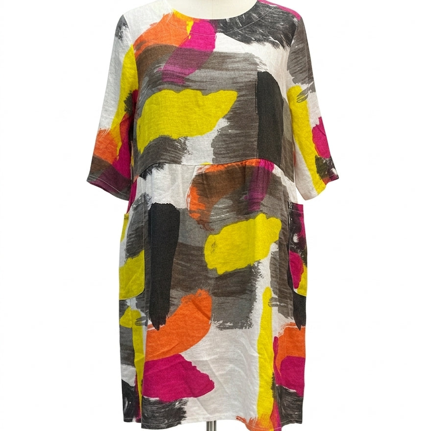Me&Gee · 3/4 Sleeve Dress · L/XL · PinkGray