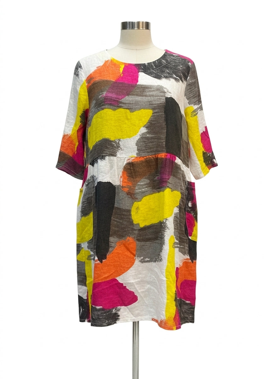 Me&Gee · 3/4 Sleeve Dress · L/XL · PinkGray