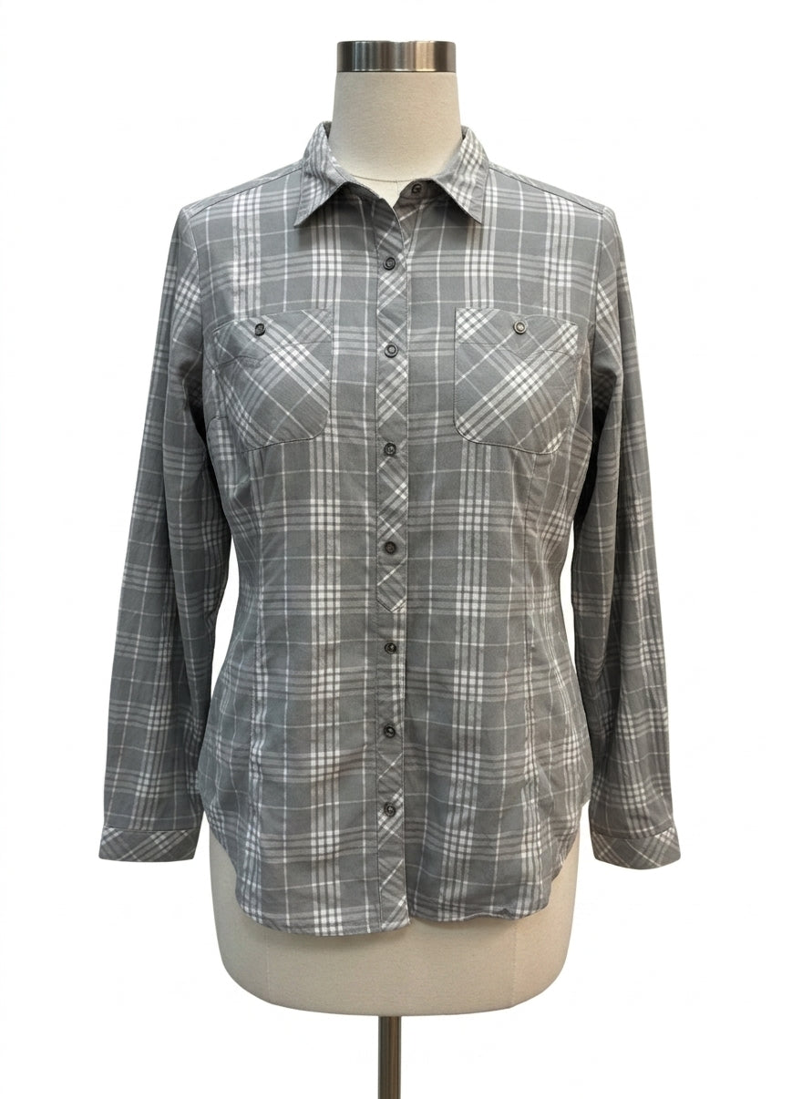 REI · Sahara Shirt w/RollTab Sleeve · 3X · GrayWhite