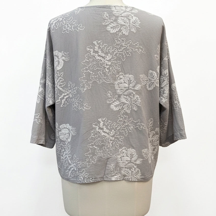 Cynthia Rowley · Dolman Sleeve Top · 2X · GrayWhite