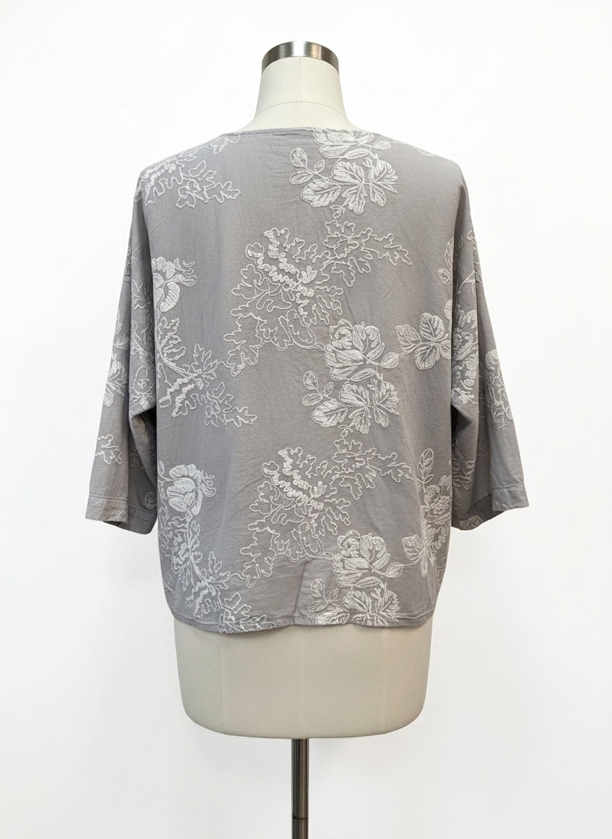 Cynthia Rowley · Dolman Sleeve Top · 2X · GrayWhite