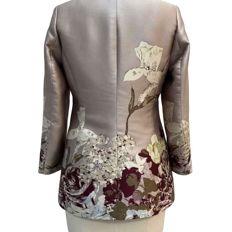 Grace Chuang · Evening Jacket Floral Detail with Gold Thread · XLarge · Champagne