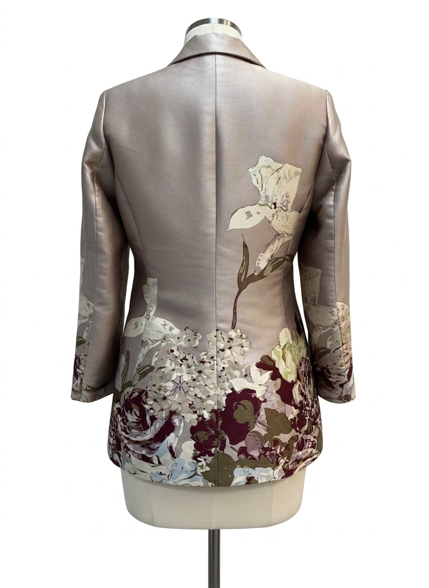 Grace Chuang · Evening Jacket Floral Detail with Gold Thread · XLarge · Champagne