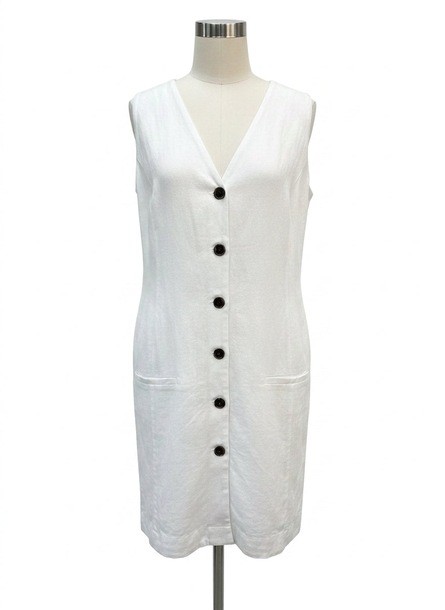 Banana Republic · Tie Back Dress w/ Buttons · XLarge · White