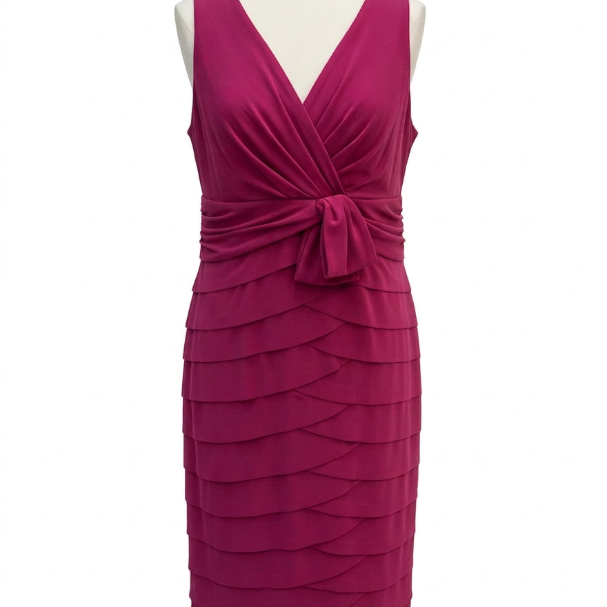 Jones NY · Tiered dress · 14 · Magenta