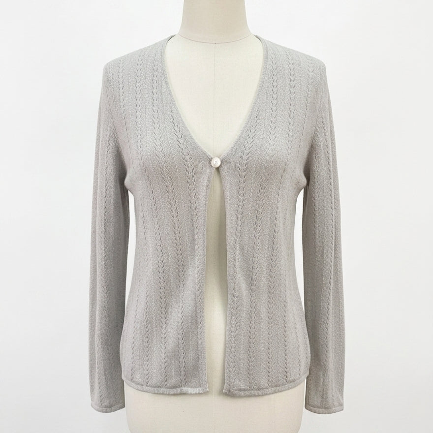 FORTE' CASHMERE COMPANY · Fashion Cardigan · Large · LightGray