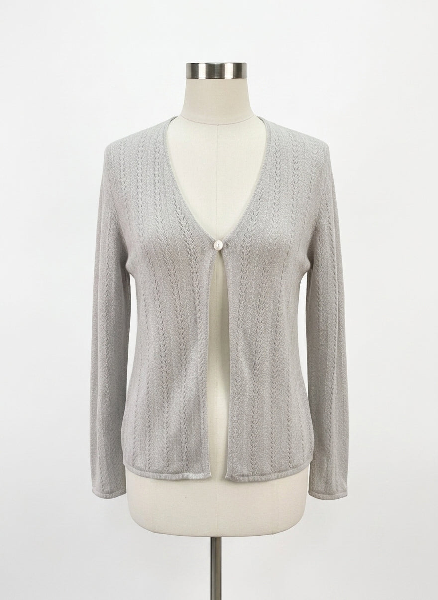 FORTE' CASHMERE COMPANY · Fashion Cardigan · Large · LightGray