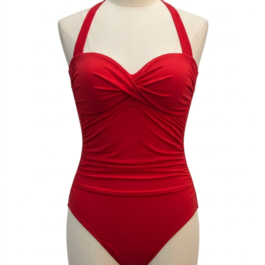 Tempt Me · Ruched Swimsuit · Small · Red