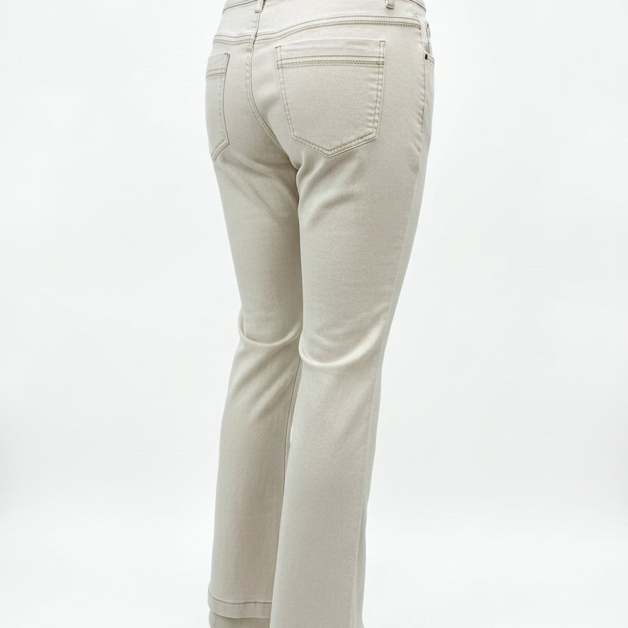 Tribal · Straight Leg Button Fly Jeans · 12 · Cream