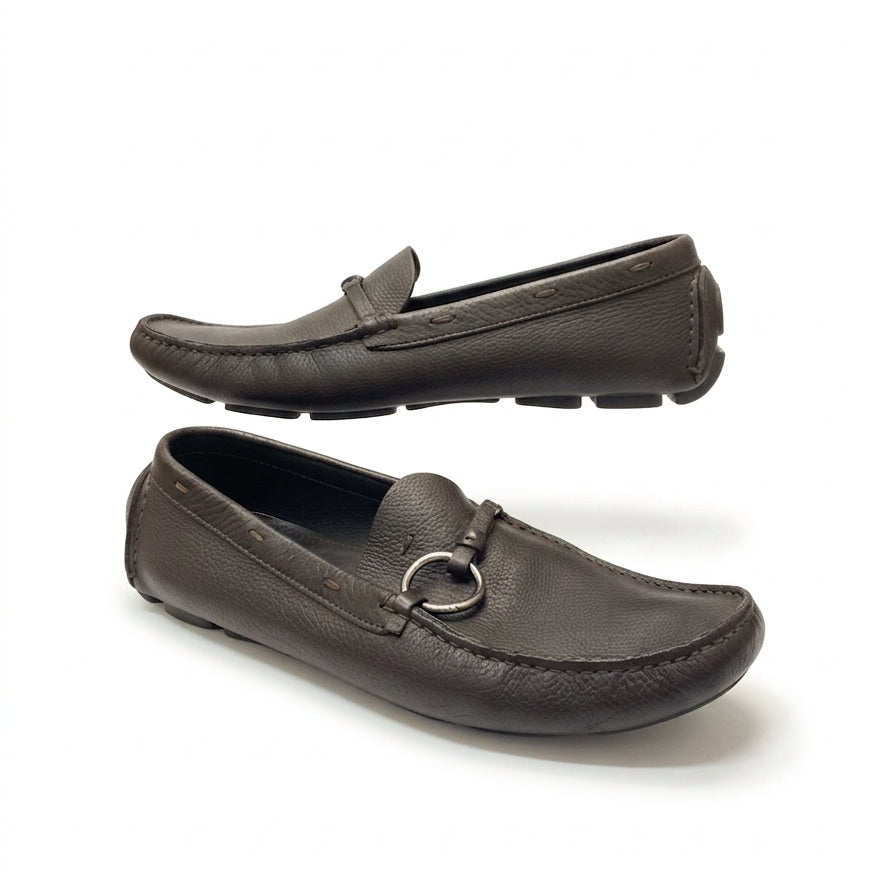 Prada · Driving Loafers · 10 · Coffee