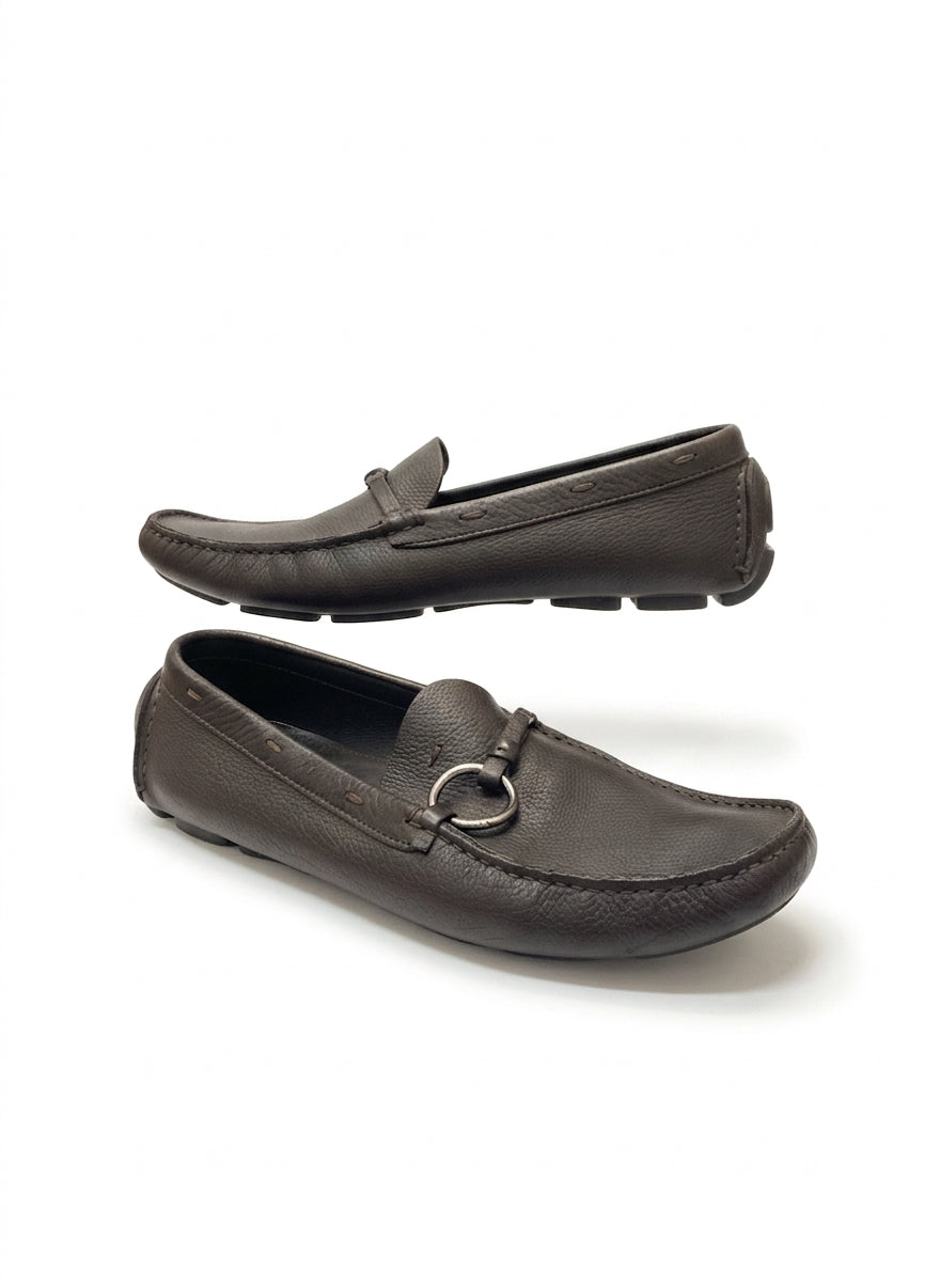 Prada · Driving Loafers · 10 · Coffee
