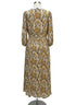 Grade&Gather · The Vivian Detailed Maxi Dress w/ tie waist · Medium · GoldFloral