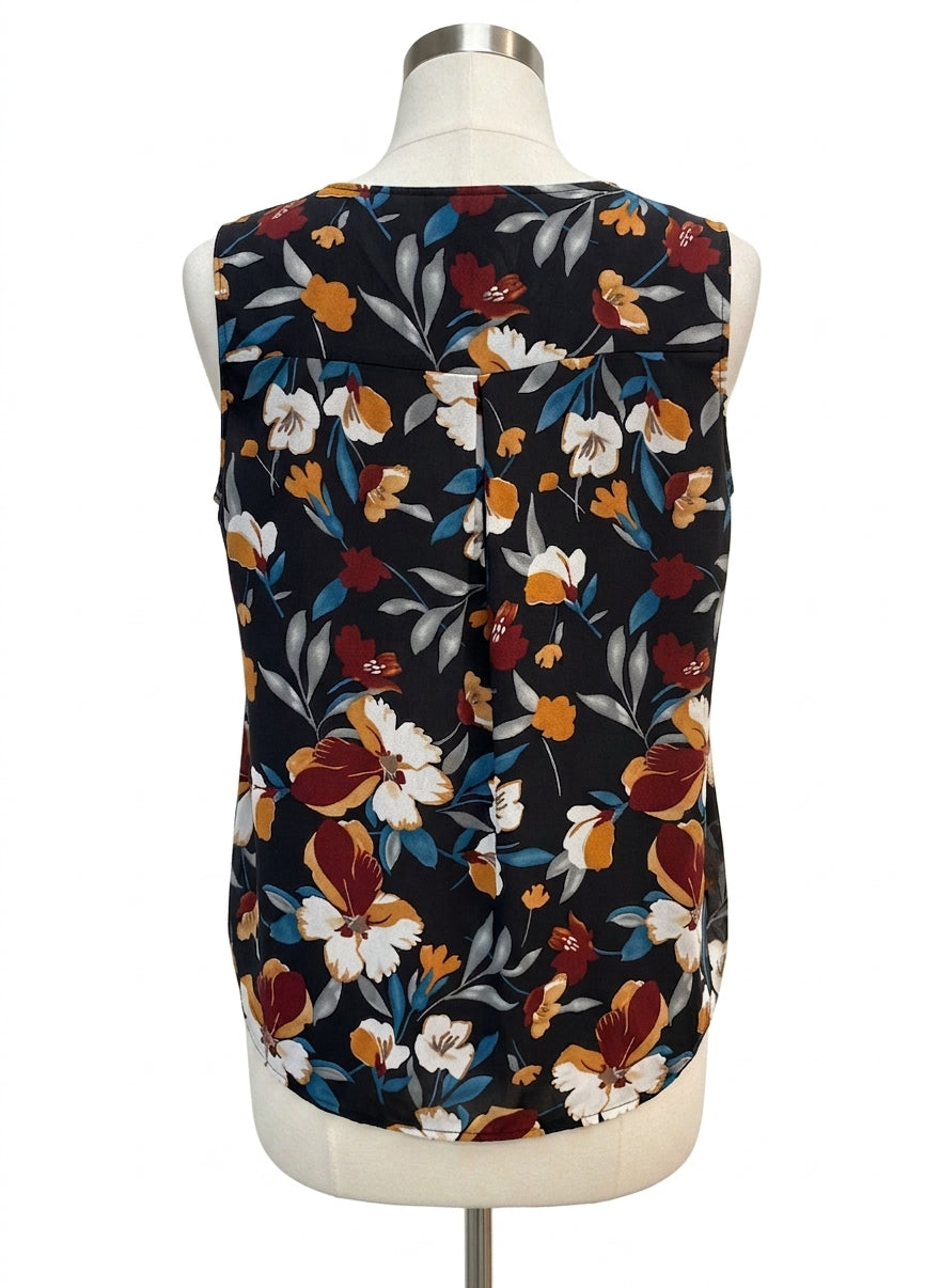 Timeson · Sleeveless Top · 1X · BlackFloral