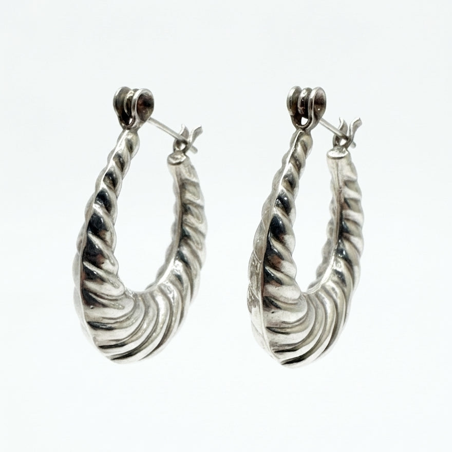 .925 Shrimp Twist Hoop Earrings · Jewelry · latch-back · sterling