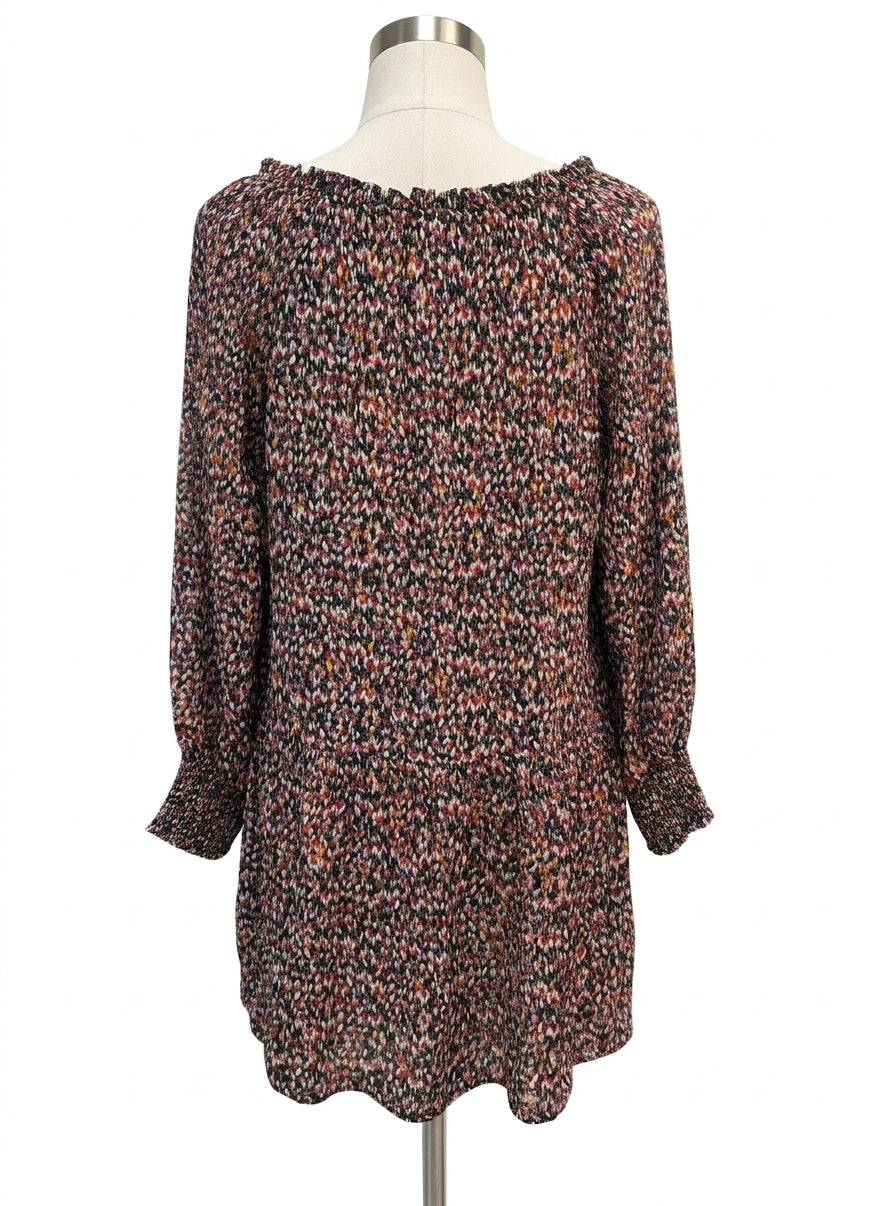 Velvet · 100% Viscose Dress w/ Smocked Detail · Medium · Multi