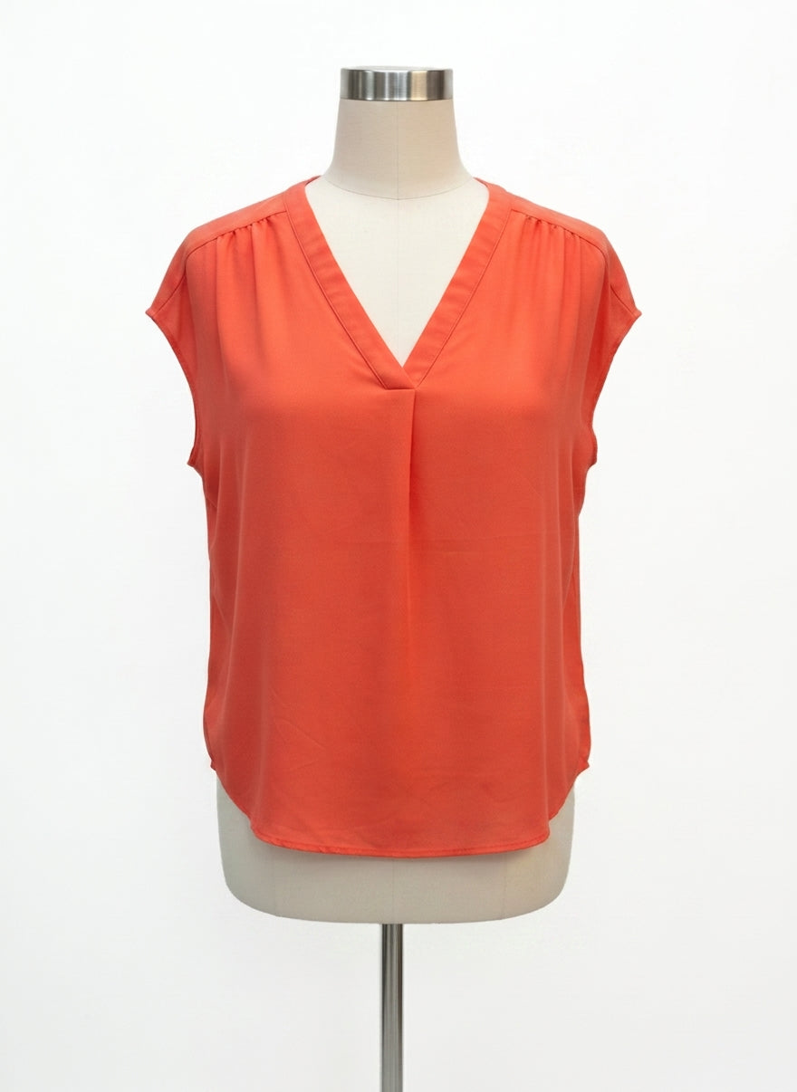 Banana Republic · Cap Sleeve Top · Small · Coral