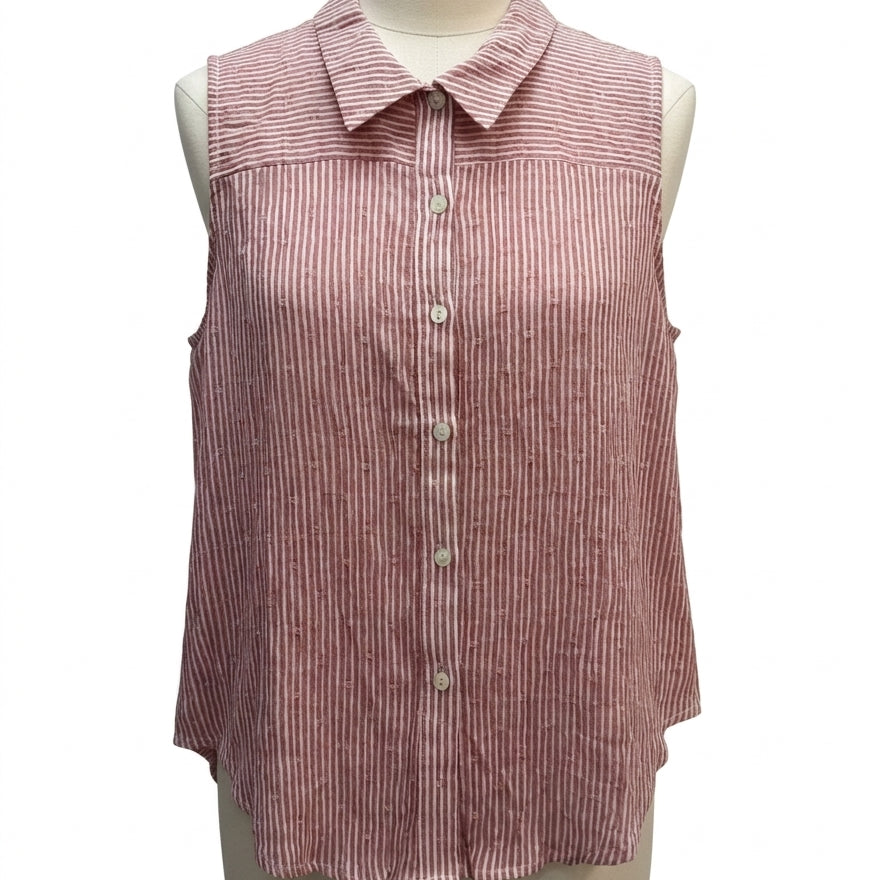 Blue Tassel · Sleeveless Striped · Small · RedWhite