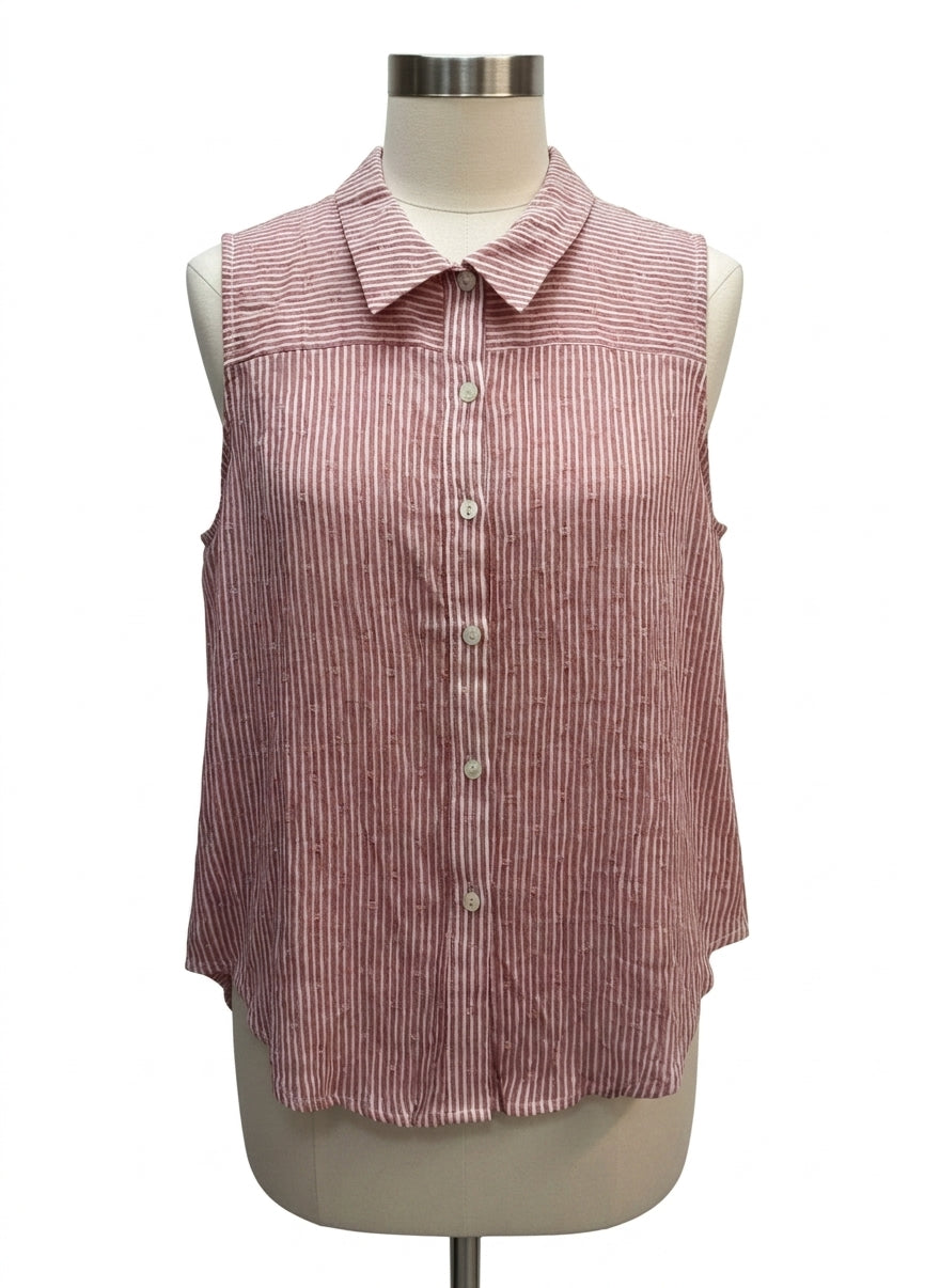 Blue Tassel · Sleeveless Striped · Small · RedWhite