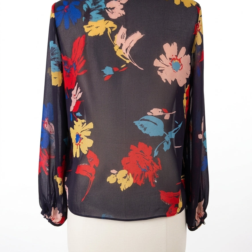 Cabi · #3859 Juliette Floral Blouse · Medium · PlumFloral