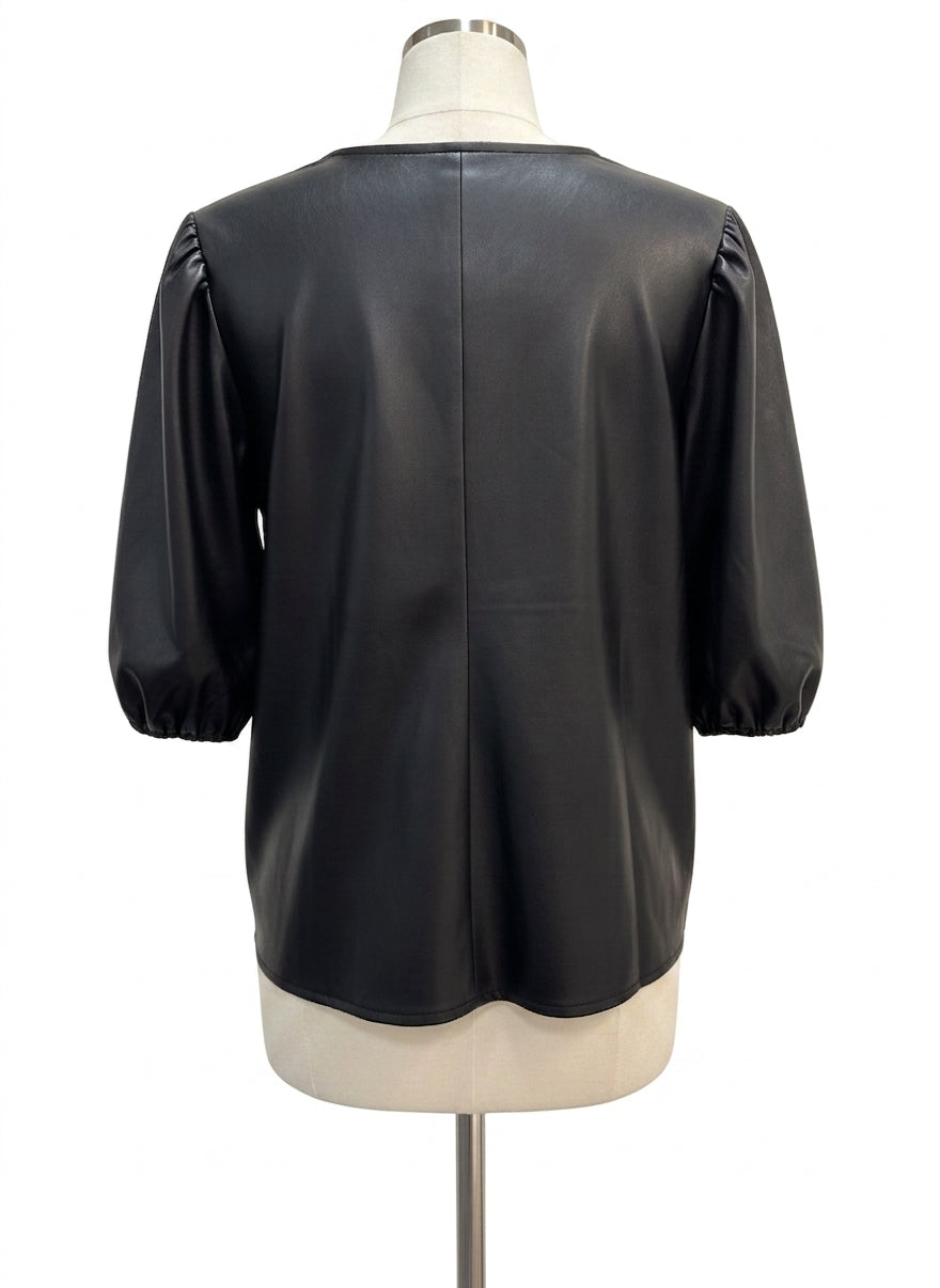 Marc NY · Elbow Length Top · Large · Black