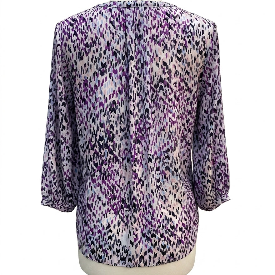 NYDJ · 3/4 Sleeve, pleated back detail · Large · PurpMulti