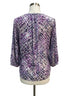 NYDJ · 3/4 Sleeve, pleated back detail · Large · PurpMulti