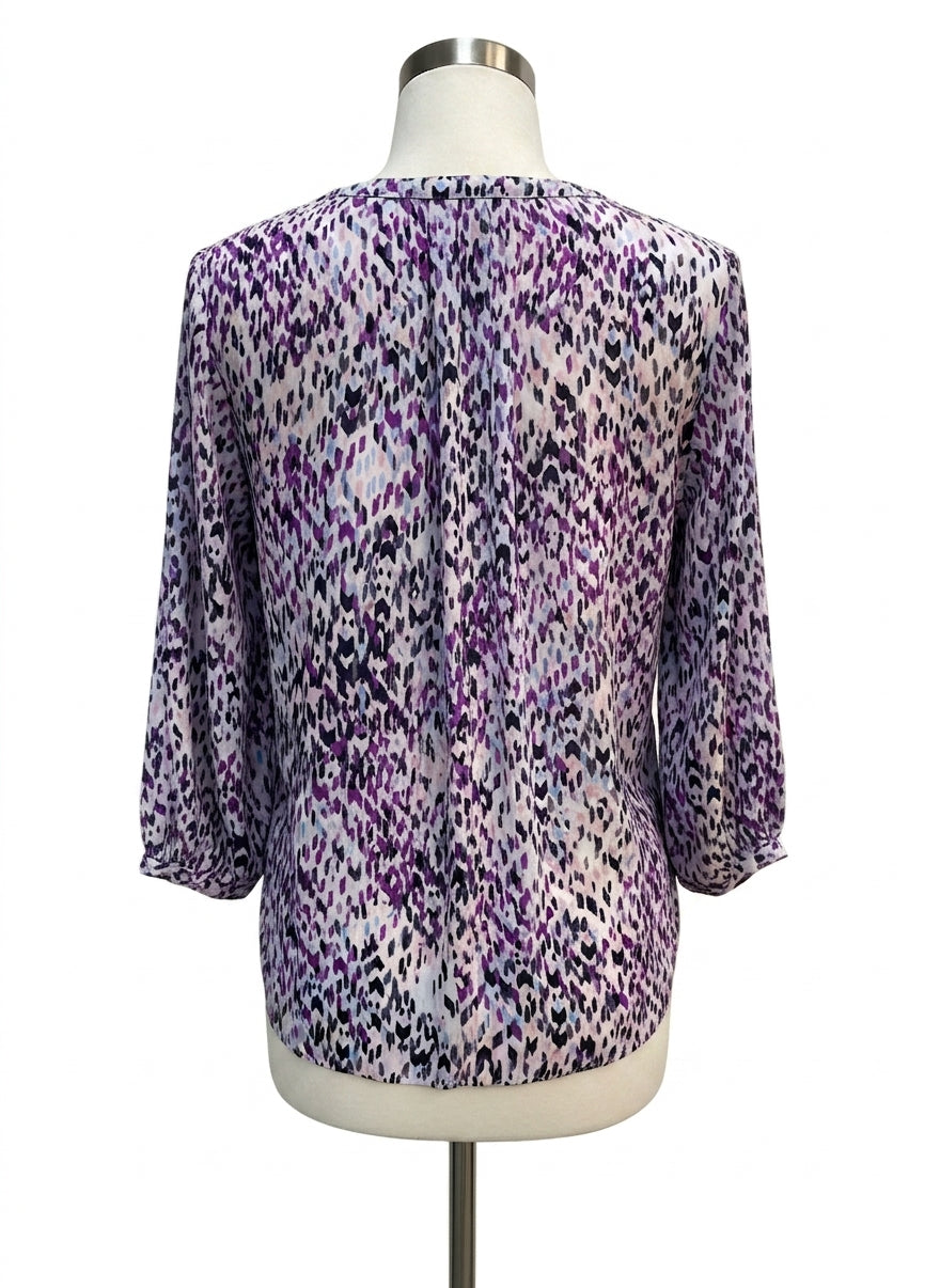 NYDJ · 3/4 Sleeve, pleated back detail · Large · PurpMulti