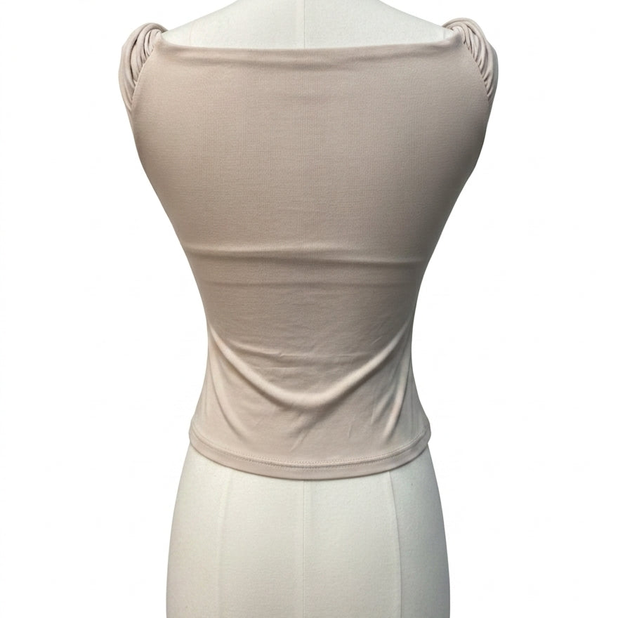 OGL · Sleeveless Top with Built In Bra · Medium · Ecru