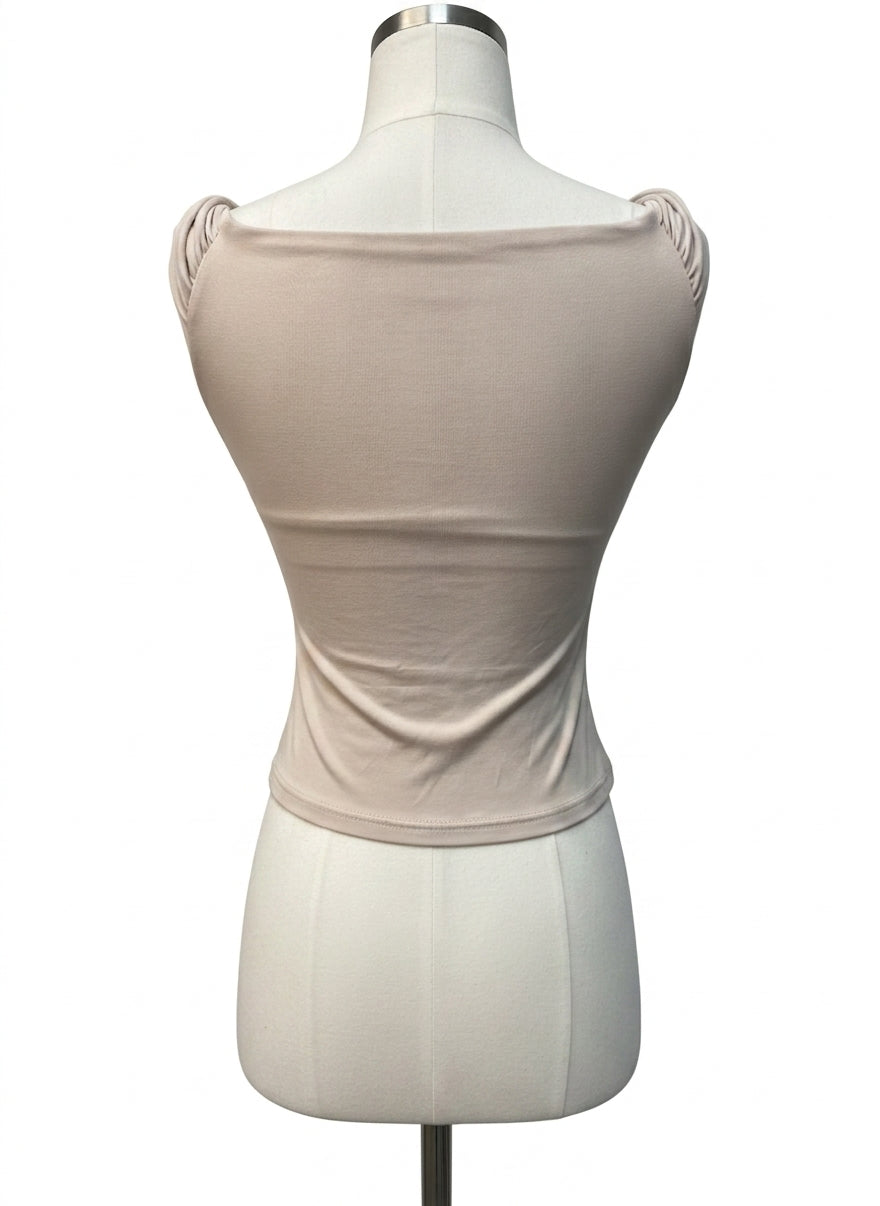 OGL · Sleeveless Top with Built In Bra · Medium · Ecru